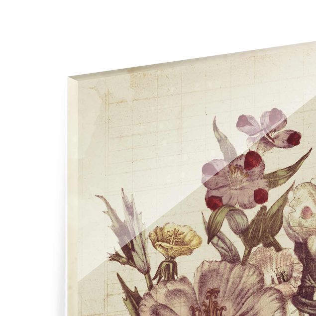 Obrazy motywy kwiatowe Bukiet listów w stylu vintage