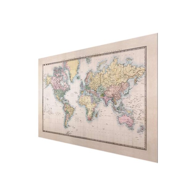 Obrazy nowoczesne Dawna mapa świata, ok. 1850 r.