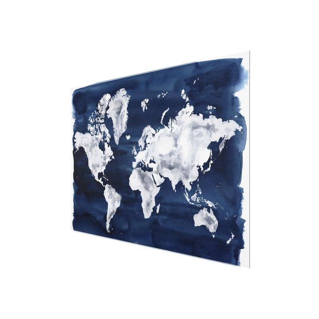 Niebieskie obrazy Woda Mapa świata ciemna
