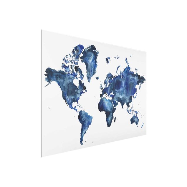 Obrazy do salonu Wodna mapa świata światło