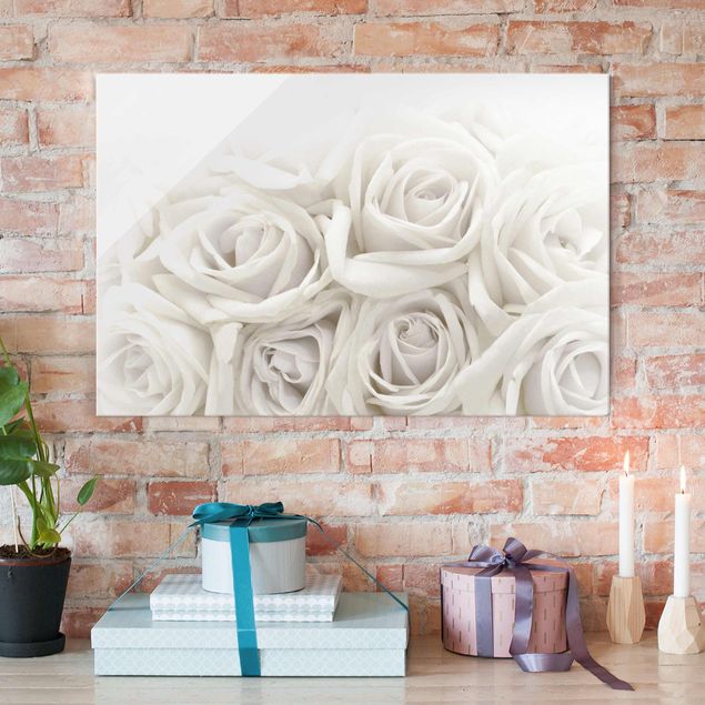 Obrazy na szkle róże Róże ślubne
