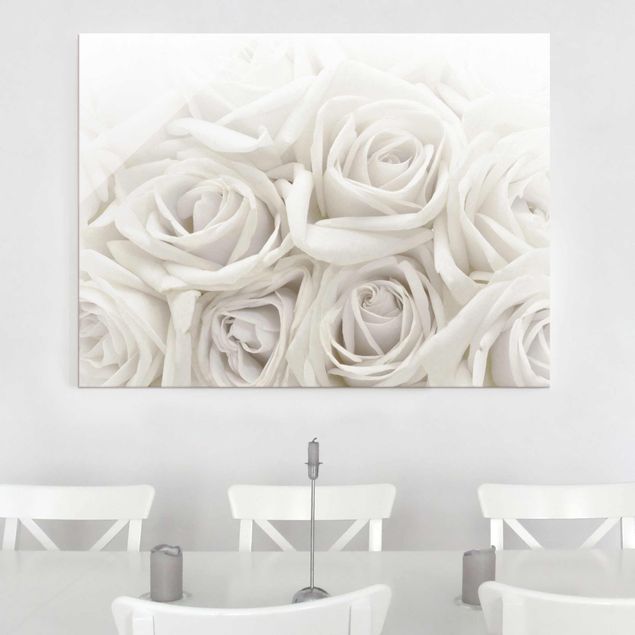 Obrazy na szkle róże Róże ślubne