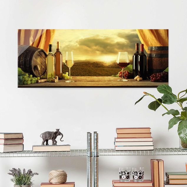 Obrazy na szkle panorama Wino z widokiem