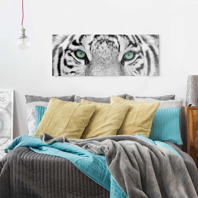 Obrazy na szkle panorama Biały tygrys