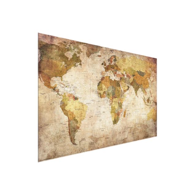 Obrazy na szkle mapy Mapa świata