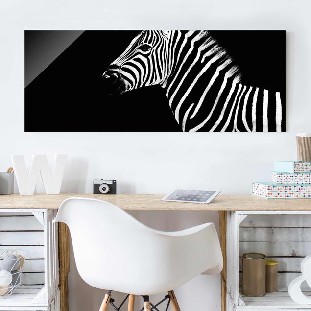 Obrazy na szkle panorama Zebra Safari Art