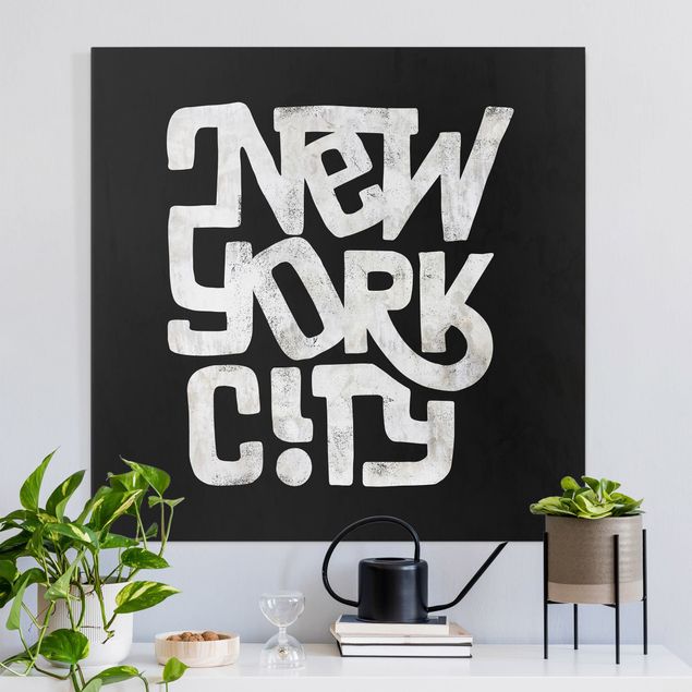Obrazy do salonu nowoczesne Graffiti Art Calligraphy New York City Black