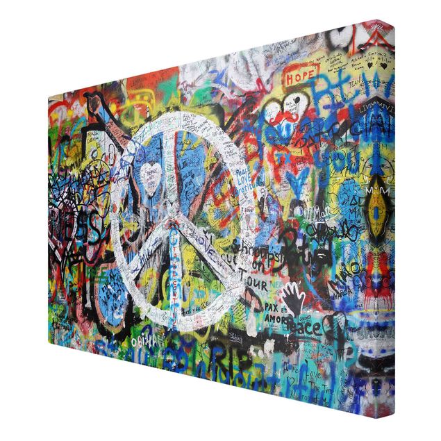 Obraz kolorowy Graffiti Wall Peace Sign