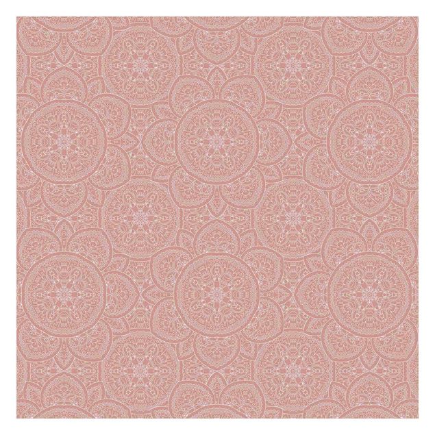 Tapeta - Duży wzór mandali w kolorze starego różu