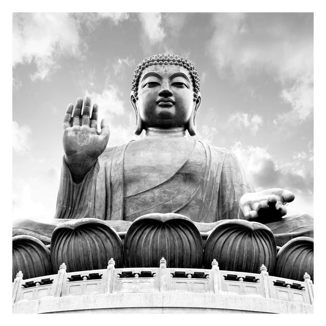 Fototapeta - Duży Budda Czarno-biały