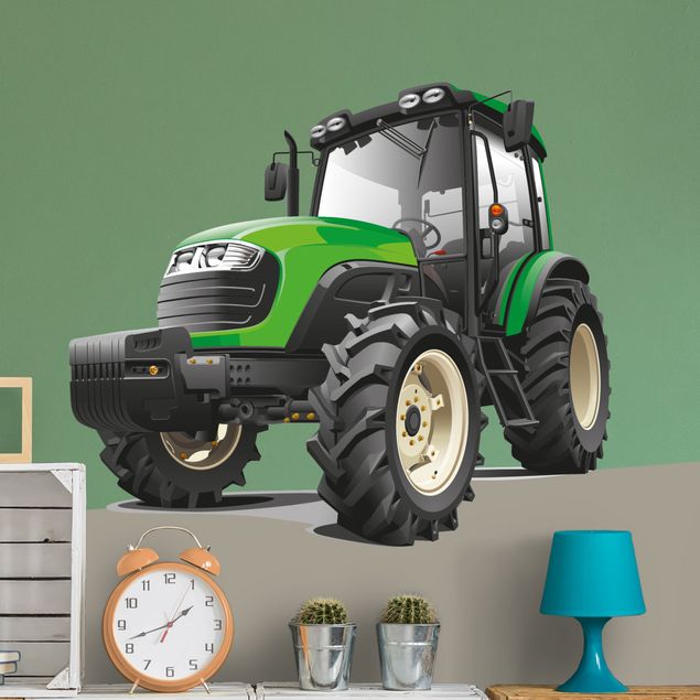 Naklejki na ścianę samochódy Duży zielony traktor