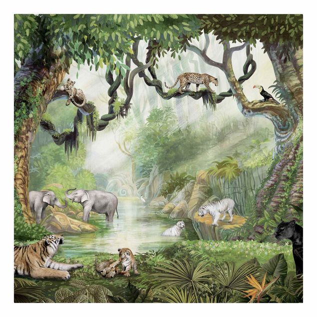 Obrazy koty Wielkie koty w oazie dżungli