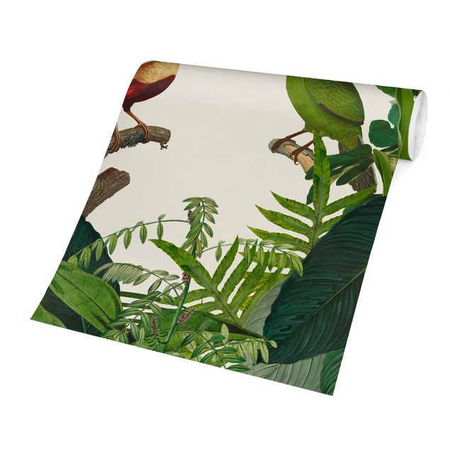Andrea Haase obrazy  Zielony raj z tropikalnymi ptakami