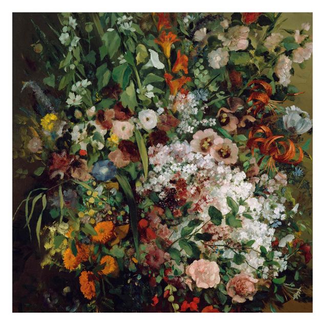 Reprodukcje Gustave Courbet - Bukiet kwiatów w wazonie