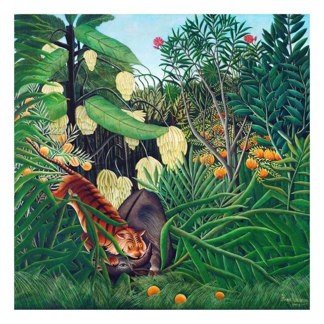 Obraz drzewo Henri Rousseau - Walka między tygrysem a bawołem