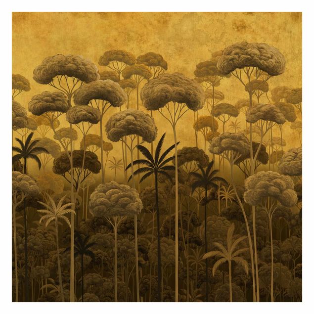 Fototapeta - Tall Trees in the Jungle in Golden Tones