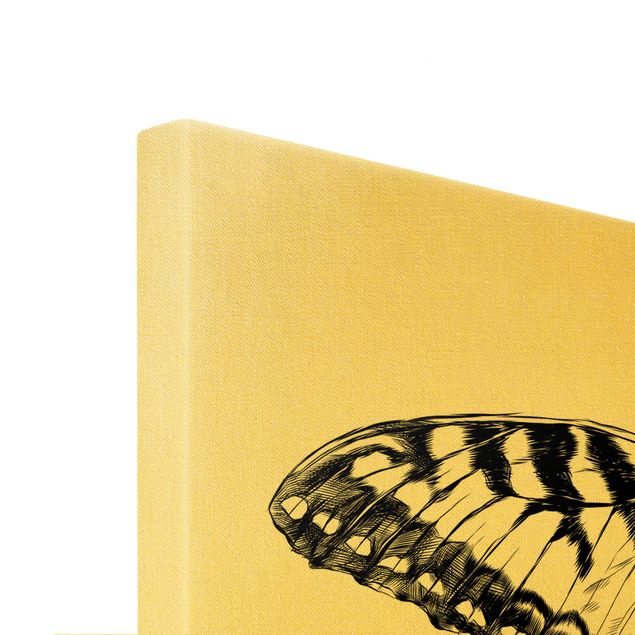 Obrazy na płótnie zwierzęta Illustration Flying Tiger Swallowtail Black