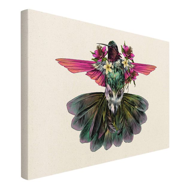 Obrazy na płótnie zwierzęta Ilustracja kwiatowego kolibra