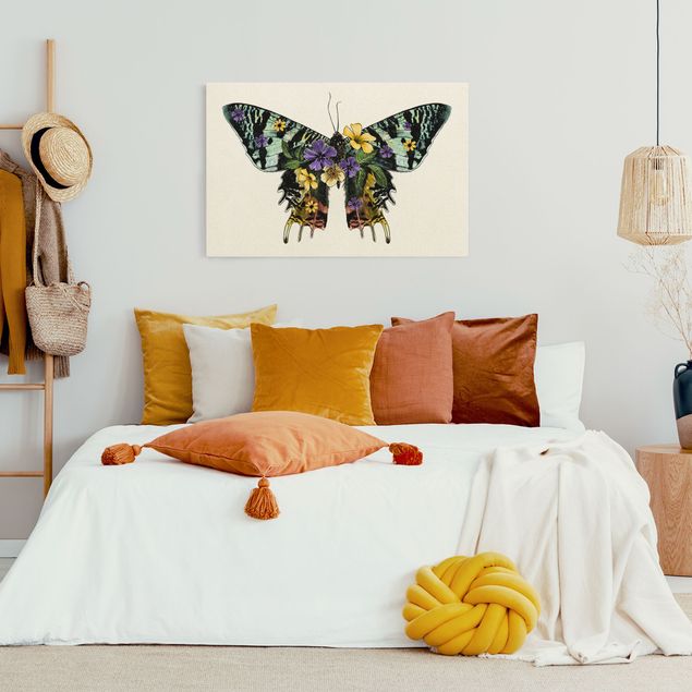 Obrazy zwierzęta Ilustracja kwiatowego motyla madagaskarskiego