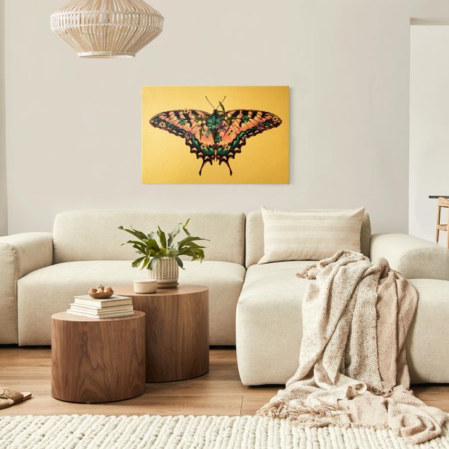 Nowoczesne obrazy Illustration Floral Tiger Swallowtail