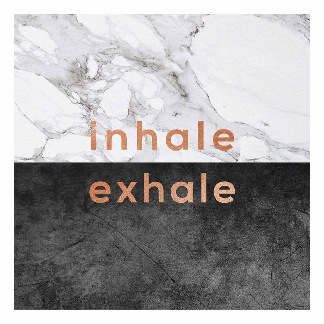 Obrazy nowoczesny Inhale Exhale Miedź i marmur