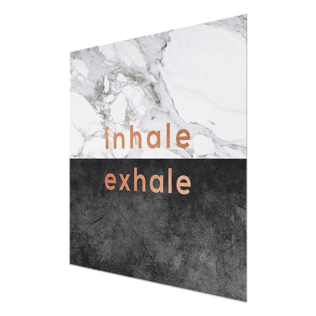 Obrazy powiedzenia Inhale Exhale Miedź i marmur
