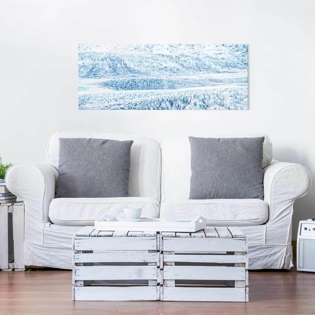 Obrazy na szkle panorama Wzór na lodowcu islandzkim