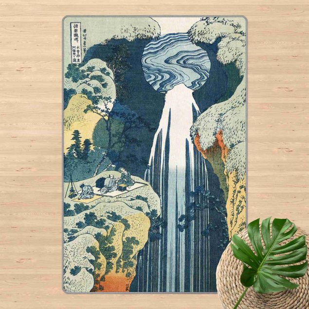 dywan niebieski Katsushika Hokusai – The Waterfall Of Amida