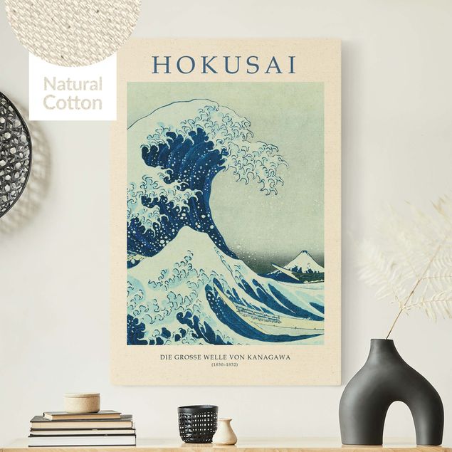 Nowoczesne obrazy do salonu Katsushika Hokusai - Wielka fala w Kanagawie - wydanie muzealne