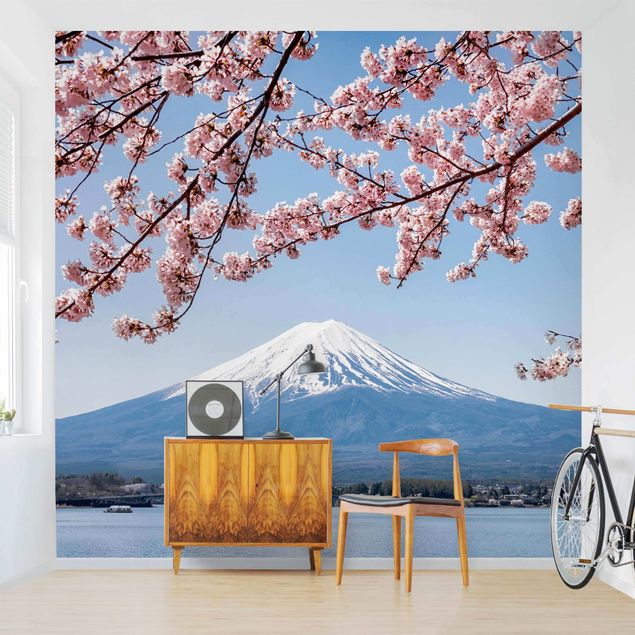 Fototapety kwiaty Kwiaty wiśni z górą Fuji