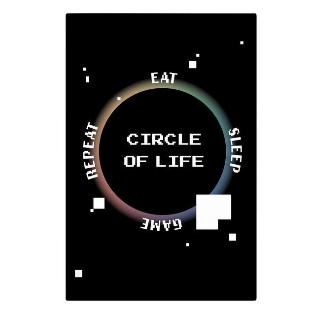 Obraz na płótnie czarno biały Classical Video Game Circle Of Life