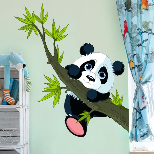 Naklejki na ścianę panda Panda wspinająca się