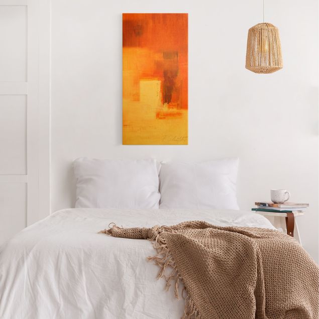 Obrazy na szkle abstrakcja Kompozycja w kolorze pomarańczowym i brązowym 03