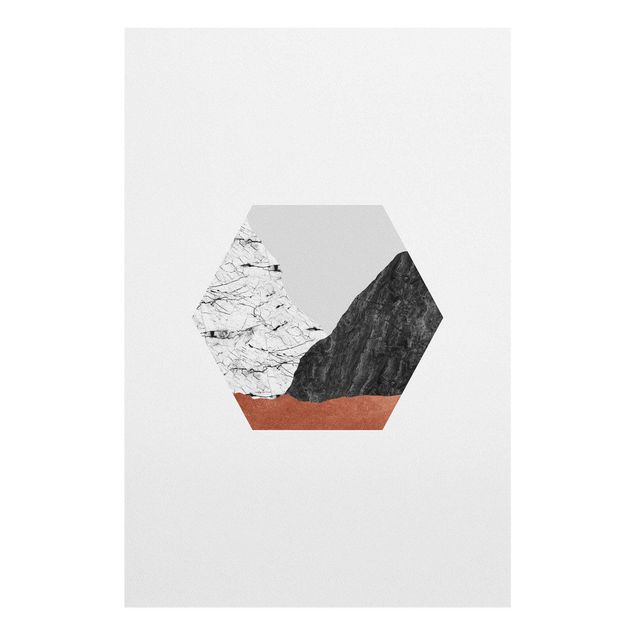 Obrazy z górami Geometria Gór Miedziowych w sześciokącie foremnym