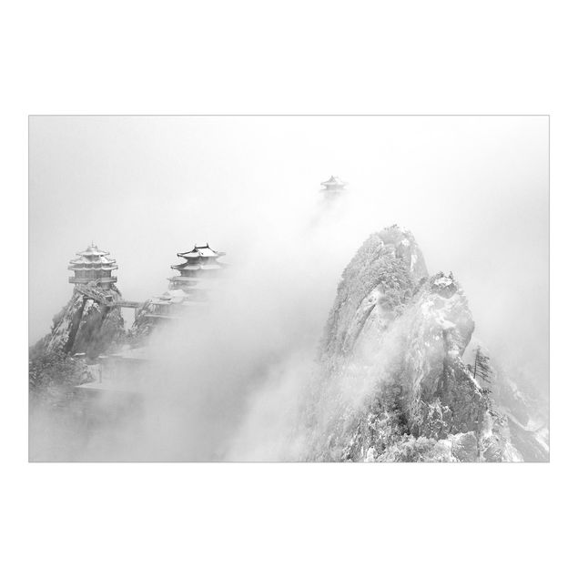Fototapeta - Góry Laojun w Chinach, czarno-białe