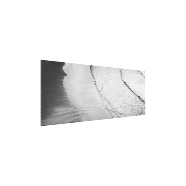 Obrazy na szkle krajobraz Lekki wiatr na plaży czarno-biały
