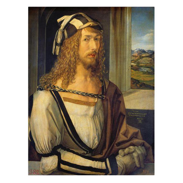 Obrazy artystów Albrecht Dürer - Autoportret z pejzażem