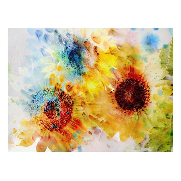 Obrazy na płótnie słoneczniki Akwarela Kwiaty Słoneczniki