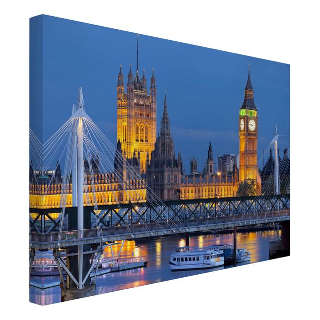 Londyn obraz Big Ben i Pałac Westminsterski w Londynie nocą