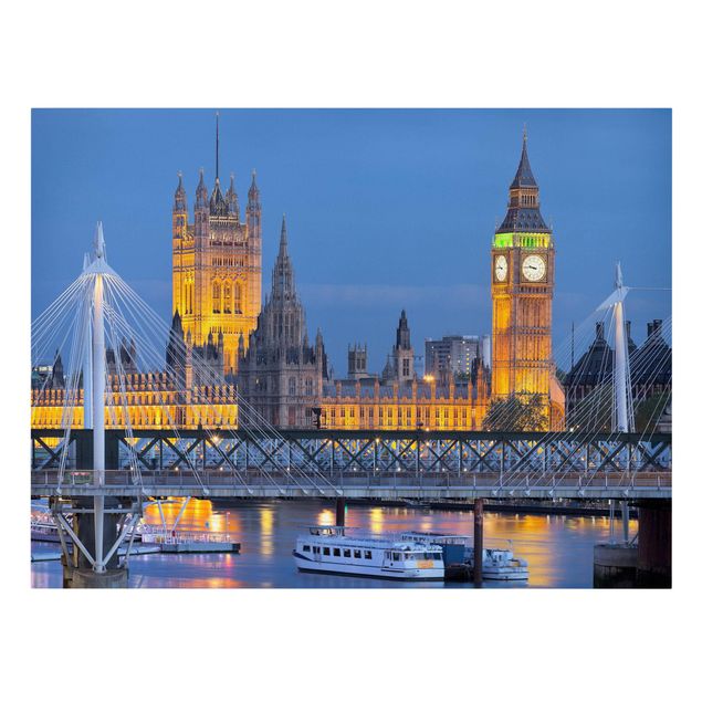 Obrazy na płótnie Londyn Big Ben i Pałac Westminsterski w Londynie nocą