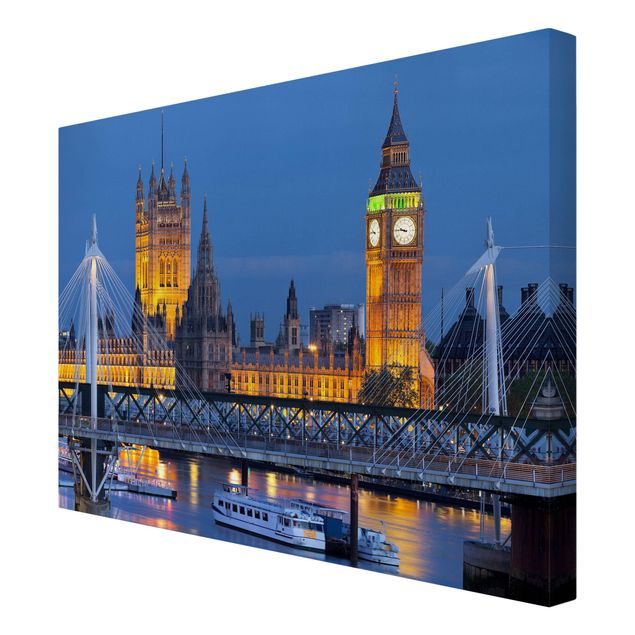 Architektura obrazy Big Ben i Pałac Westminsterski w Londynie nocą