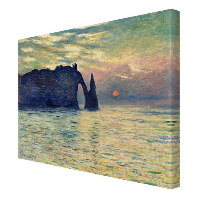 Obrazy krajobraz Claude Monet - Zachód słońca w skałach