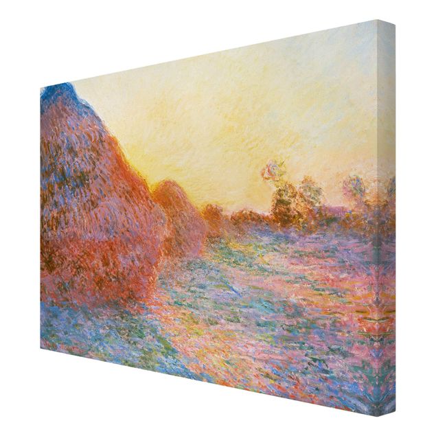 Obrazy na płótnie zachód słońca Claude Monet - Straw Ricks