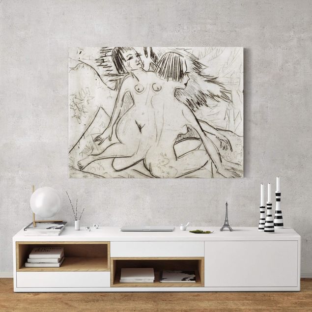 Nowoczesne obrazy do salonu Ernst Ludwig Kirchner - Dwa akty dziewczynki