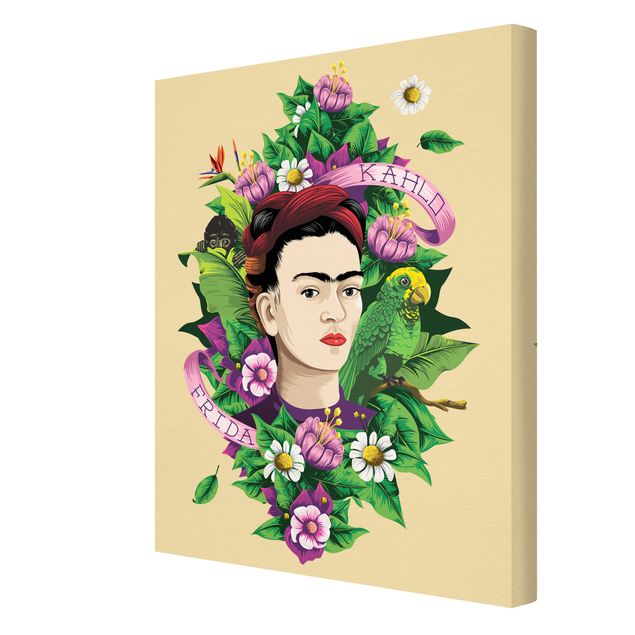 Obrazy Frida Frida Kahlo - Frida, Äffchen und Papagei