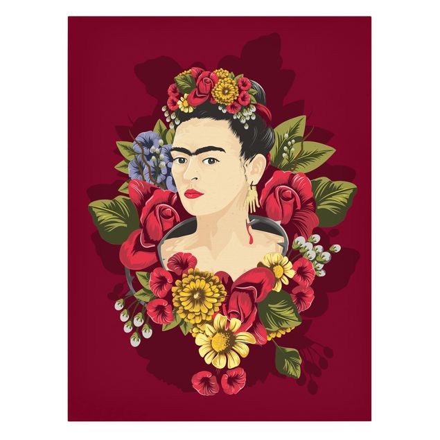 Obrazy portret Frida Kahlo - Róże