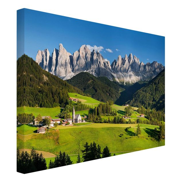 Obrazy góry Geislerspitzen w Południowym Tyrolu
