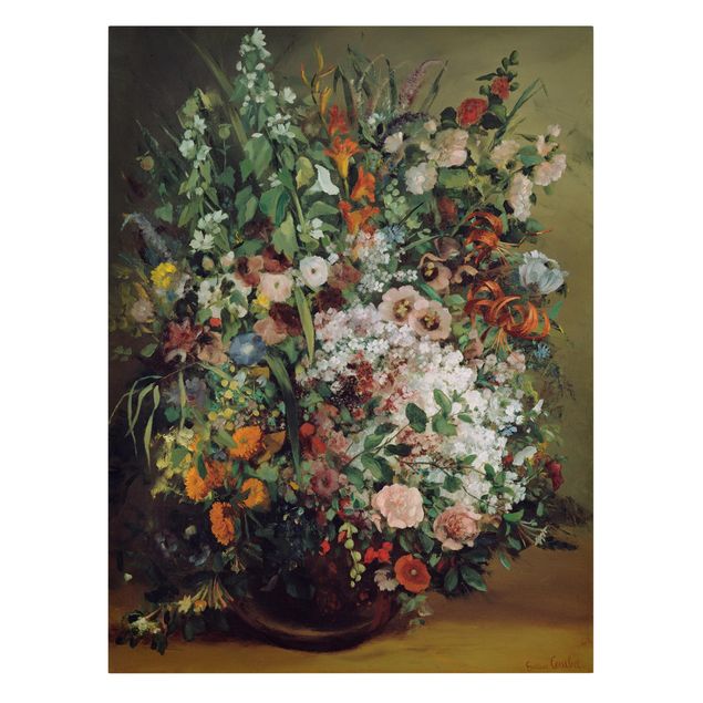 Obrazy nowoczesny Gustave Courbet - Bukiet kwiatów w wazonie