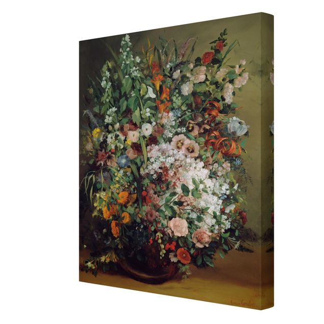 Obrazy kolorowe Gustave Courbet - Bukiet kwiatów w wazonie