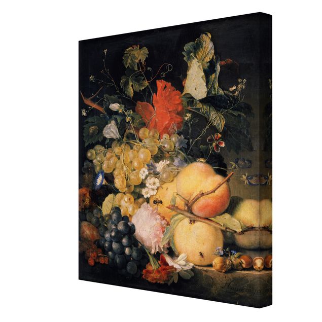 Obrazy kwiatowe Jan van Huysum - Owoce Kwiaty i owady
